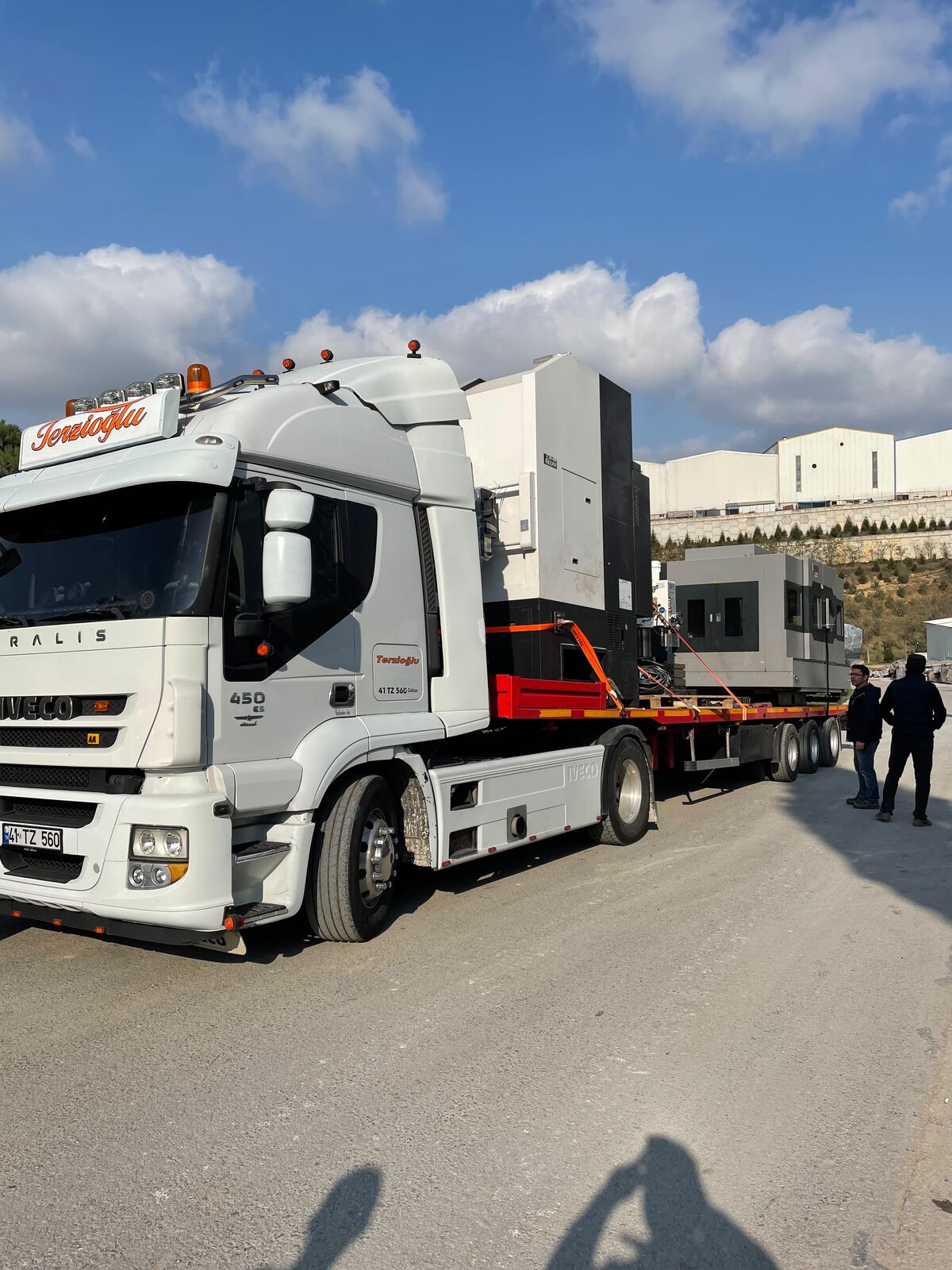 Ağır yük CNC makine taşımacılığı, flatbed dorse